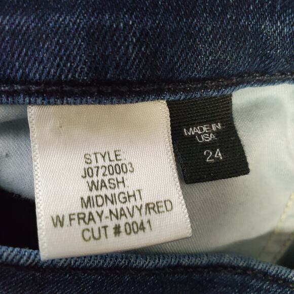 VERONICA BEARD Women's Carolyn 10" Baby Boot Jeans Size 24 Midnight Tux Stripe - Picture 8 of 9